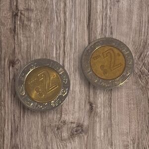 Two-Tone Coin Set - 2 $2 PESOS - MEXICO